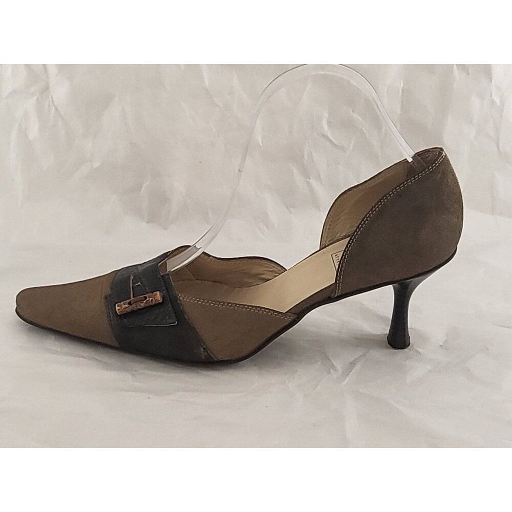 Dirndl + Bua Attersee‎ Suede Leather Sz 38 1/2 EU 6.5 US Kitten Heels Women